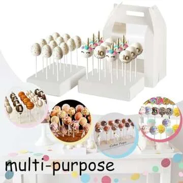 Hzzycaxli Elegant White 6-Pack Cake Pop Boxes - Stylish Packaging Solution for Your Cake Pops - Portable Holder and Display Stand