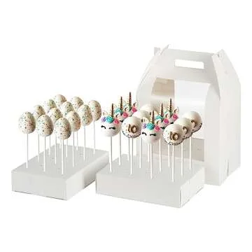 Hzzycaxli Elegant White 6-Pack Cake Pop Boxes - Stylish Packaging Solution for Your Cake Pops - Portable Holder and Display Stand