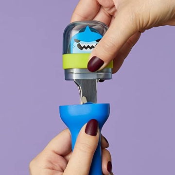 ZOKU Kids Pocket Utensil Set, Shark - Stainless Steel Fork, Knife, and Spoon in Case - Portable Design for Travel, School, Picnics, Camping and Outdoor Home Use