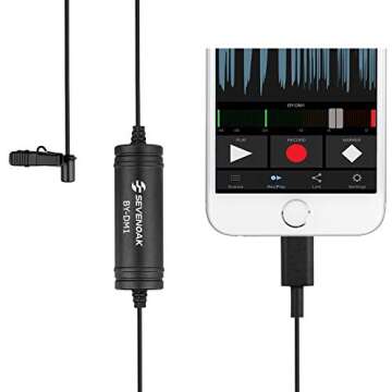 Sevenoak DM1 MFI Lightning Lavalier Microphone for iPhone - Perfect for Vlogging and Podcasts