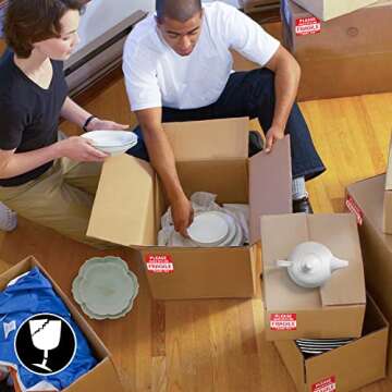 LKXSPLABE 2"x 3" Fragile Stickers 500 Packing Labels Handle with Care Strong Adhesive for Box Shipping and Moving