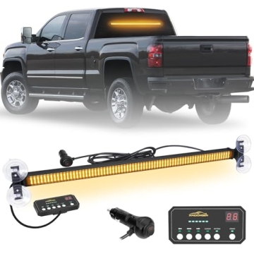 XRIDONSEN 27 inch LED Traffic Advisor Amber Strobe Light Bar Emergency Warning Flashing Safety Inter...
