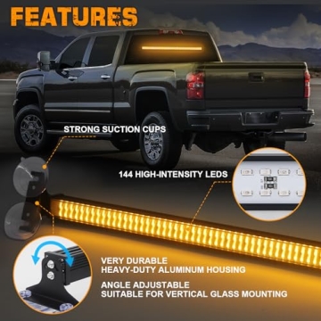 27" LED Traffic Advisor Amber Strobe Light Bar for Safety