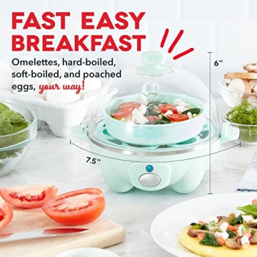 DASH Electric Egg Cooker - 6 Egg Capacity & Auto Shut Off