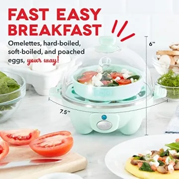 DASH Electric Egg Cooker - 6 Egg Capacity & Auto Shut Off