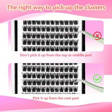 Large Tray,10-20mm to Choose DIY Eye Lashes Extensions 120 Cluster Wide Stem Eyelashes Soft and Lightweight Individual False Eyelashes Dramatic Look (18mm)