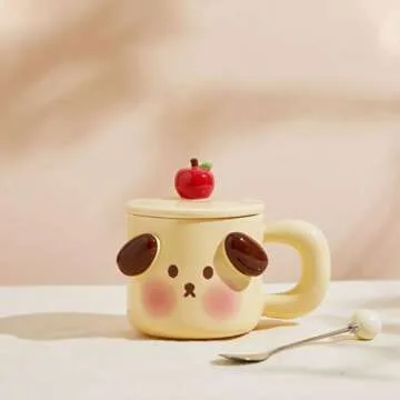 CAPIJIONG Cute Pig Mug with Lid & Spoon - 14oz Ceramic