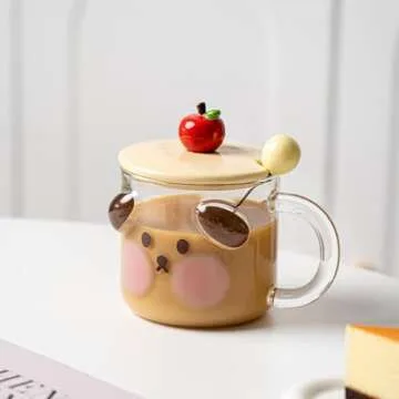CAPIJIONG Cute Pig Mug with Lid & Spoon - 14oz Ceramic