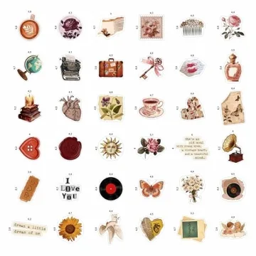 100Pcs Vintage Stickers – Perfect for Journaling & Scrapbooking