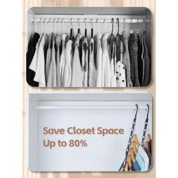 HOUSE DAY Space Saving Hangers Black, Smart Closet Organizer Space Saver, Sturdy Plastic Clothes Hangers for All Types of Clothes, Closet Organizers and Storage, College Dorm Room Essentials (16 Pack)