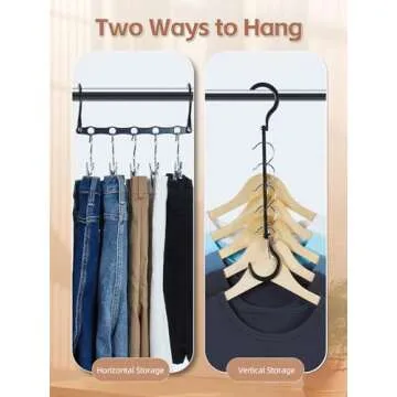 HOUSE DAY Space Saving Hangers Black, Smart Closet Organizer Space Saver, Sturdy Plastic Clothes Hangers for All Types of Clothes, Closet Organizers and Storage, College Dorm Room Essentials (16 Pack)