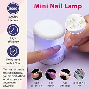 ECBASKET Gel Nail Kit XL Long Coffin Extra Tips and Glue