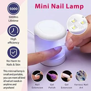 ECBASKET Gel Nail Kit XL Long Coffin Extra Tips and Glue