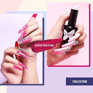 ECBASKET Gel Nail Kit XL Long Coffin Extra Tips and Glue