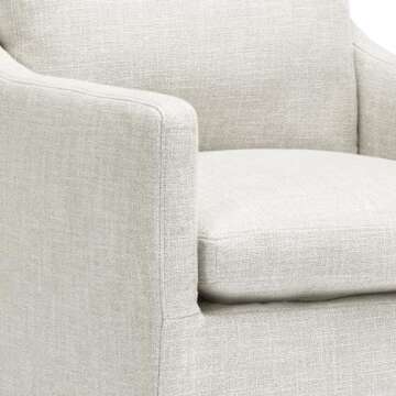 DUHOME Upholstered Dining Chairs Set of 2,Linen Accent Chair for Living Room,Single Sofa Chair with 4 Casters,Upholstered Arm Chair for Bedroom Reading Room Waiting Room Kitchen Dining Room