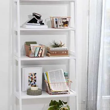 Amazon Basics Wire Rectangular Storage Baskets, Set of 3, Standard, Copper