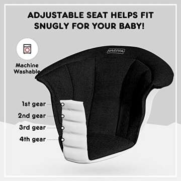 HARPPA Foldable Baby Walker with Wheels and Anti-Rollover, Sit to Stand Entertainment for Boys and Girls 7-18 Months, 5-Position Height Adjustable,Black