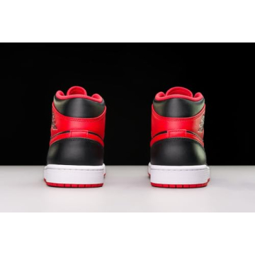 Jordan Nike Air 1 Mid Men's Shoes - Black/Fire Red Style