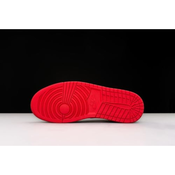 Jordan Nike Air 1 Mid Men's Shoes - Black/Fire Red Style