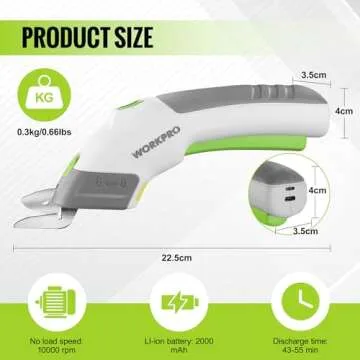 WORKPRO Cordless Electric Scissors - Ergonomic & Powerful Cutting Tool
