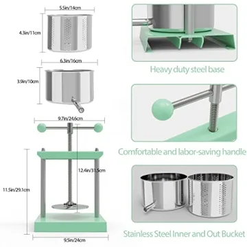 Manual Fruit and Vegetable Press for Fresh Juice and Cheese
