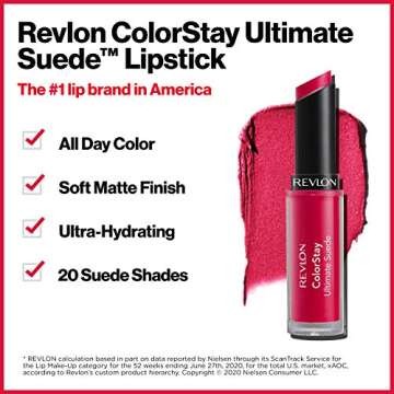 REVLON ColorStay Ultimate Suede Lipstick, Longwear Soft, Ultra-Hydrating High-Impact Lip Color, Formulated with Vitamin E, High Heels (030), 0.09 oz