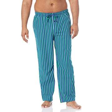 Amazon Essentials Men's Flannel Pajama Pant - Discontinued Colors, Blue Green Stripe, Medium