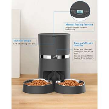 Automatic Cat Feeder with Voice and Portion Control for Pets