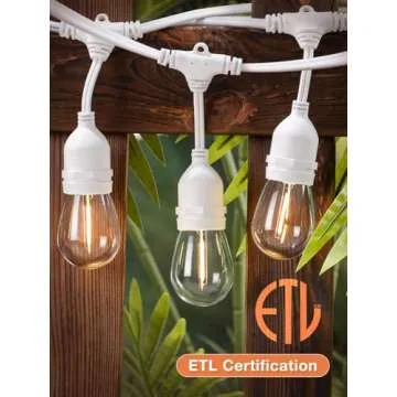 Addlon 48FT LED Outdoor String Lights – Dimmable Vintage Bulbs, Weatherproof