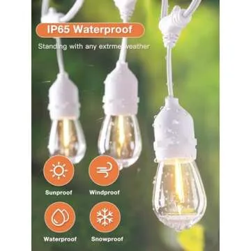 Addlon 48FT LED Outdoor String Lights with Dimmable Bulbs