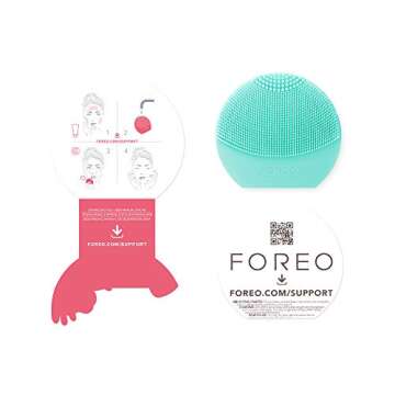 FOREO LUNA play plus 2 Silicone Facial Cleansing Brush & Face Exfoliator - All Skin Types - For Clean and Healthy Looking Skin - Enhances Absorption of Facial Skin Care Products - Minty Cool!