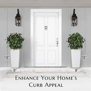 Mueller M-Resin Heavy Duty Tall Planter, Indoor/Outdoor Grande Plant, Tree, Flower Pot, 2-Piece Set, 18”, Modern Design, Built-in Drainage, White