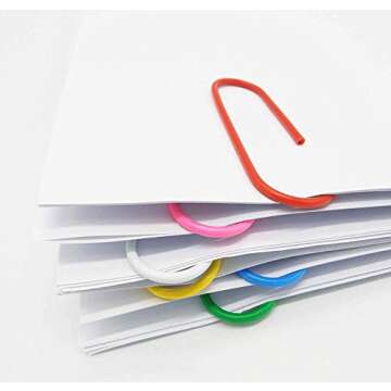 Vinaco Paper Clips Colorful, 400PCS Medium and Jumbo（1.3 inch & 2 inch） Paper Clips, Durable and Rustproof, Coated Large Paper Clips Great for Office School Document Organizing (Multicolored)