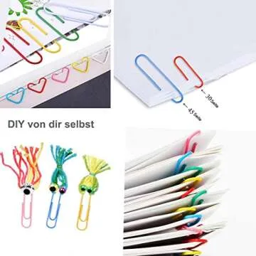 Vinaco Paper Clips Colorful, 400PCS Medium and Jumbo（1.3 inch & 2 inch） Paper Clips, Durable and Rustproof, Coated Large Paper Clips Great for Office School Document Organizing (Multicolored)