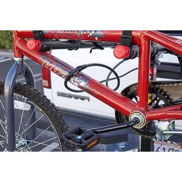 BRINKS 5 ft Bike Lock Cable with Preset Combination, Vinyl Covered for Outdoor Use