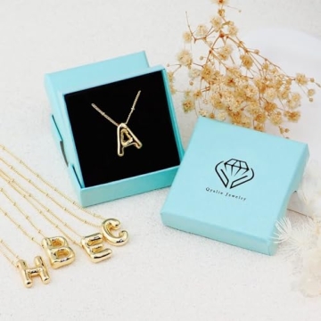 Personalized 14K Gold Plated Bubble Letter Necklace for Women