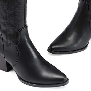 Stylish Wide Calf Cowboy Boots for Women - DREAM PAIRS