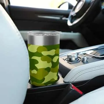 Green Camo Trendy Hunting Camouflage Hunters Pattern Stainless Steel Insulated Tumbler