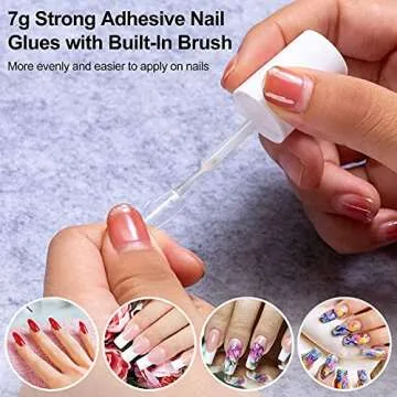 TIPHULAN 500PCS Coffin Nail Tips and Glue Set - Professional Salon Full Cover Ballerina Shape Fake Nails in 10 Sizes, Super Strong & Long-lasting, with Gift Box