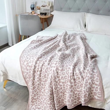 Soft Plush Leopard Blanket Cozy Lightweight Reversible Throw
