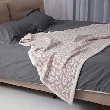 Soft Plush Leopard Blanket Cozy Lightweight Reversible Throw