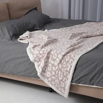 Soft Plush Leopard Blanket Cozy Lightweight Reversible Throw