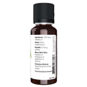 NOW Essential Oils, Rosemary Oil, Purifying Aromatherapy Scent, Steam Distilled, 100% Pure, Vegan, C...