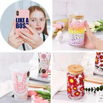 TECKWRAP 001 Vinyl Soft Matte Permanent Adhesive Vinyl 12" x 12" 21 Sheets/Pack Assorted Colors for Scrapbooking, Craft Cutters,Sign Plotters