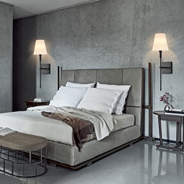 Chic TISLYCO Wall Scones with White Fabric Shades