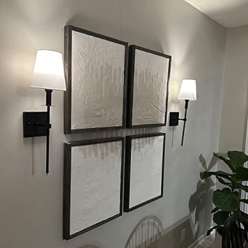 Chic TISLYCO Wall Scones with White Fabric Shades