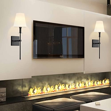 Chic TISLYCO Wall Scones with White Fabric Shades