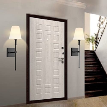 Chic TISLYCO Wall Scones with White Fabric Shades