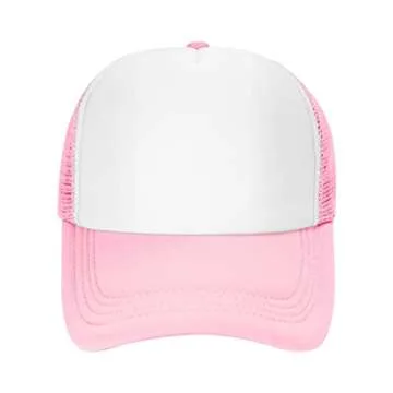 GSETTV Men's Fish Hat Unisex Mesh Trucker Hat Sports Baseball Cap Casual Adjustable Snapback Pink