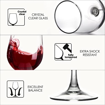 FAWLES Shock Resistant Wine Glass Set for All Drinks
